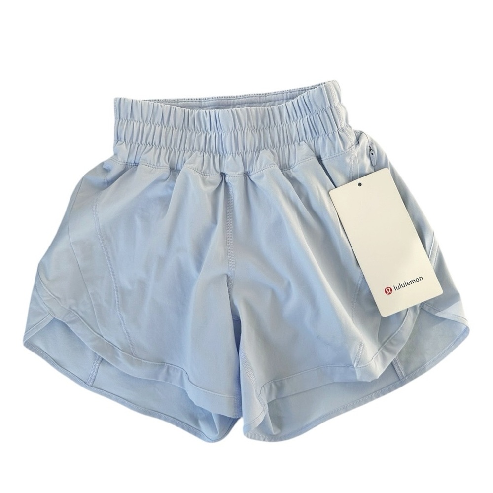 Lululemon • Track That Mid-Rise Lined Short 5"
Pastel Blue